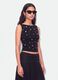 Black stretch cotton top with metal eyelets, regular fit_2