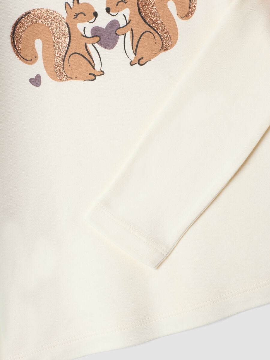 White organic cotton T-shirt with high neck_3