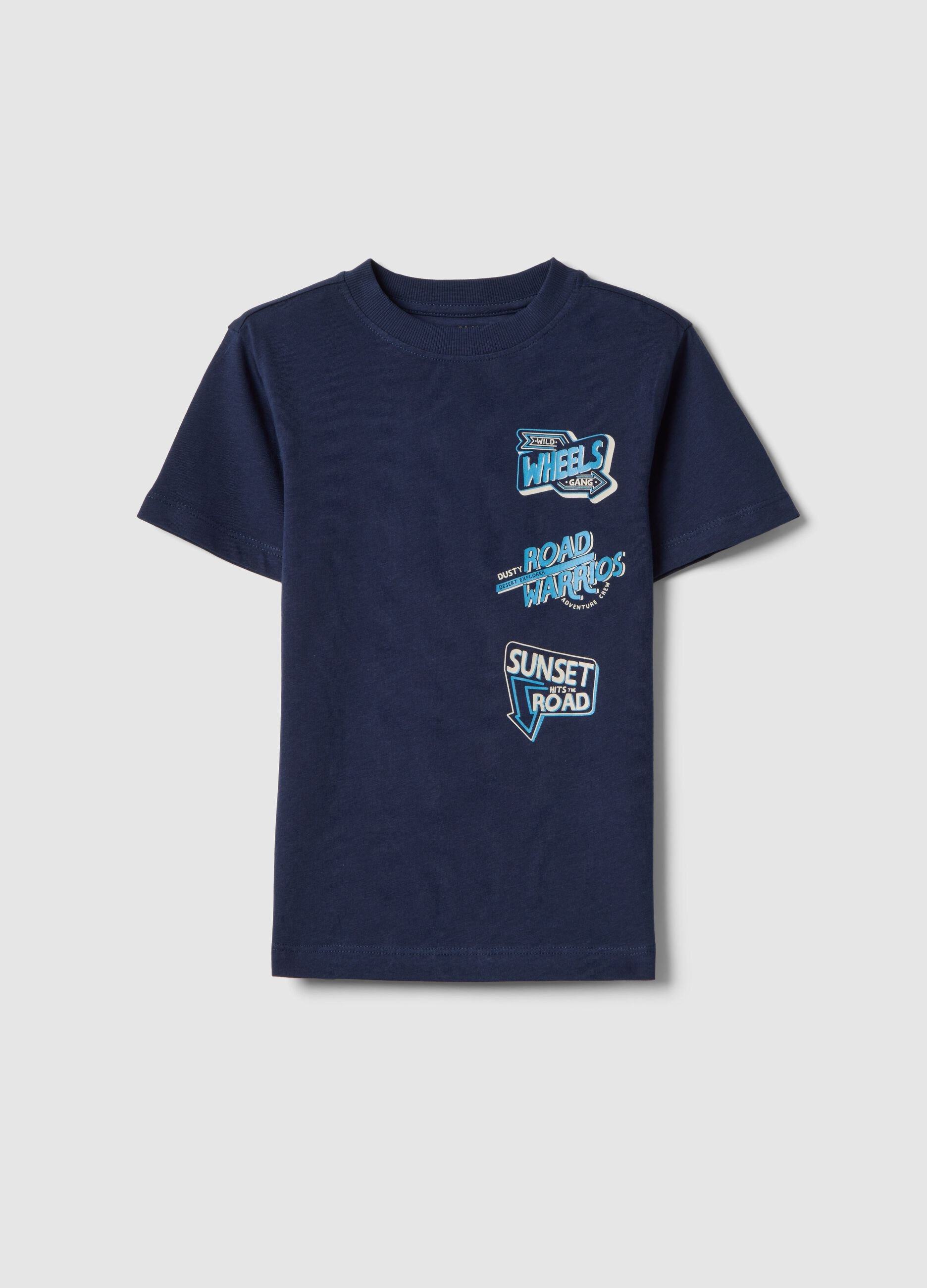 Boy's blue pure cotton regular fit t-shirt with print
