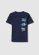 Boy's blue pure cotton regular fit t-shirt with print_0