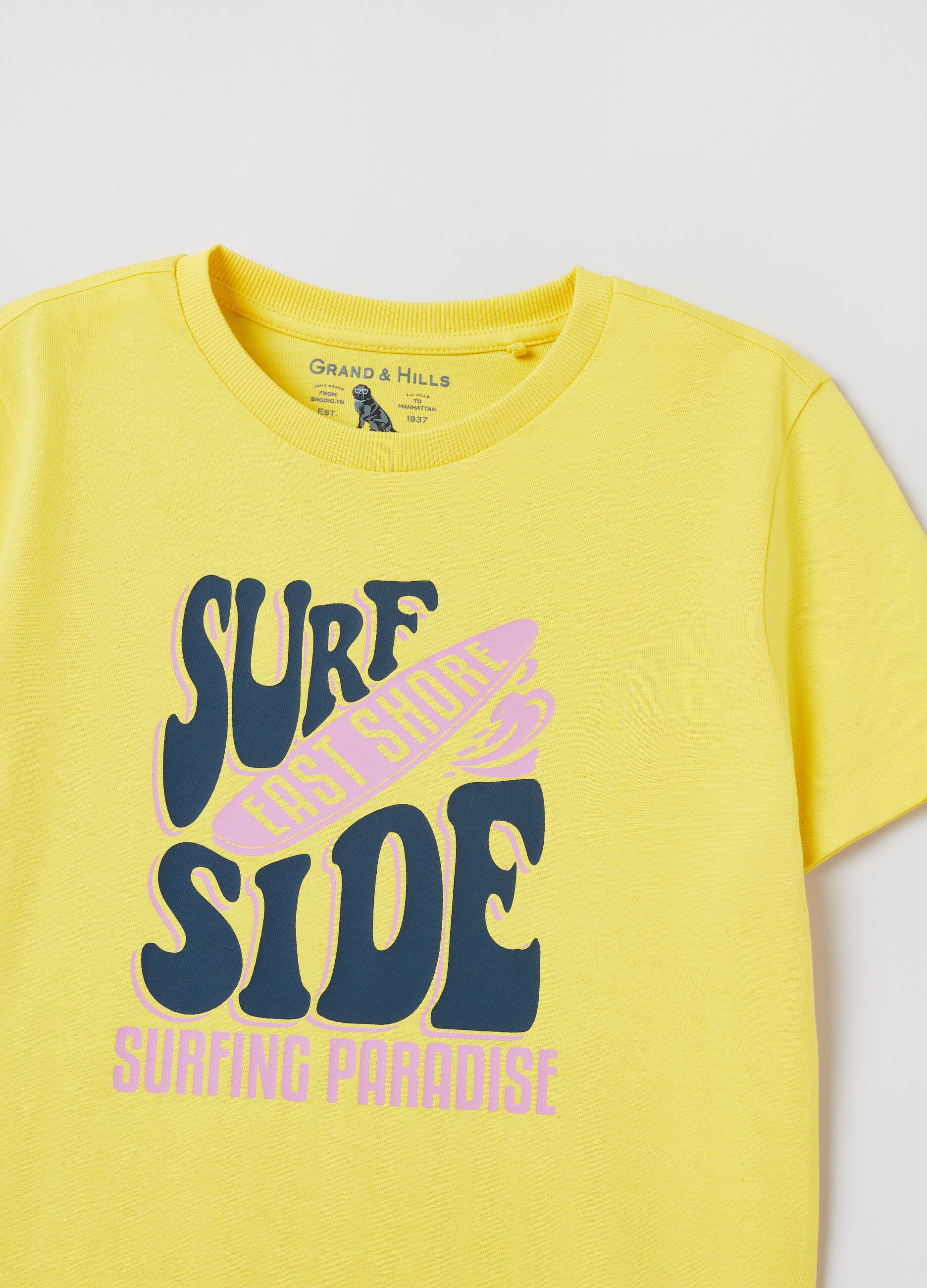 Grand&Hills 100% cotton T-shirt with surf print_1
