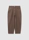 Brown balloon trousers in stretch cotton_4