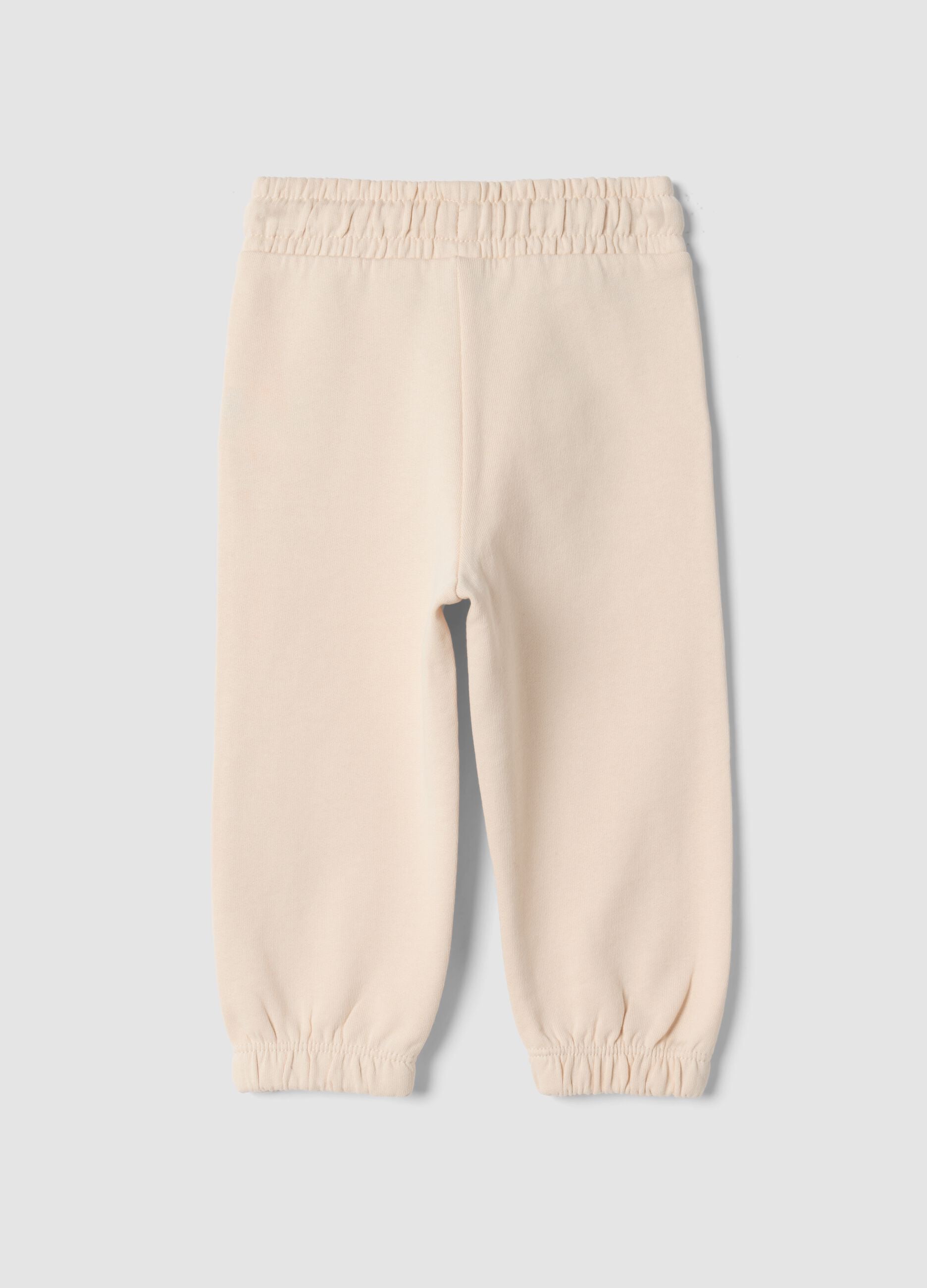 Pink cotton jogger trousers, regular fit