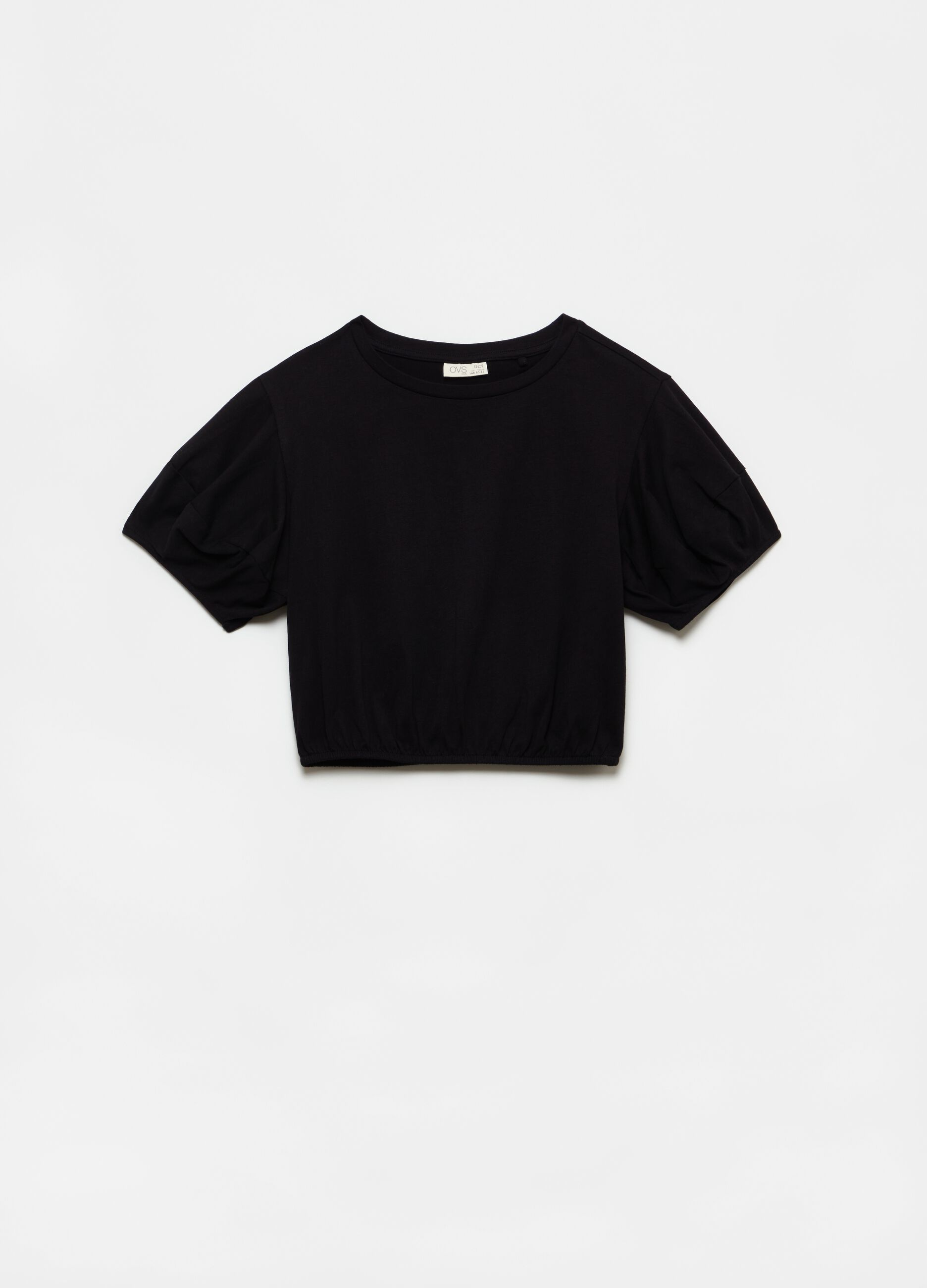 100% cotton T-shirt with puff sleeves
