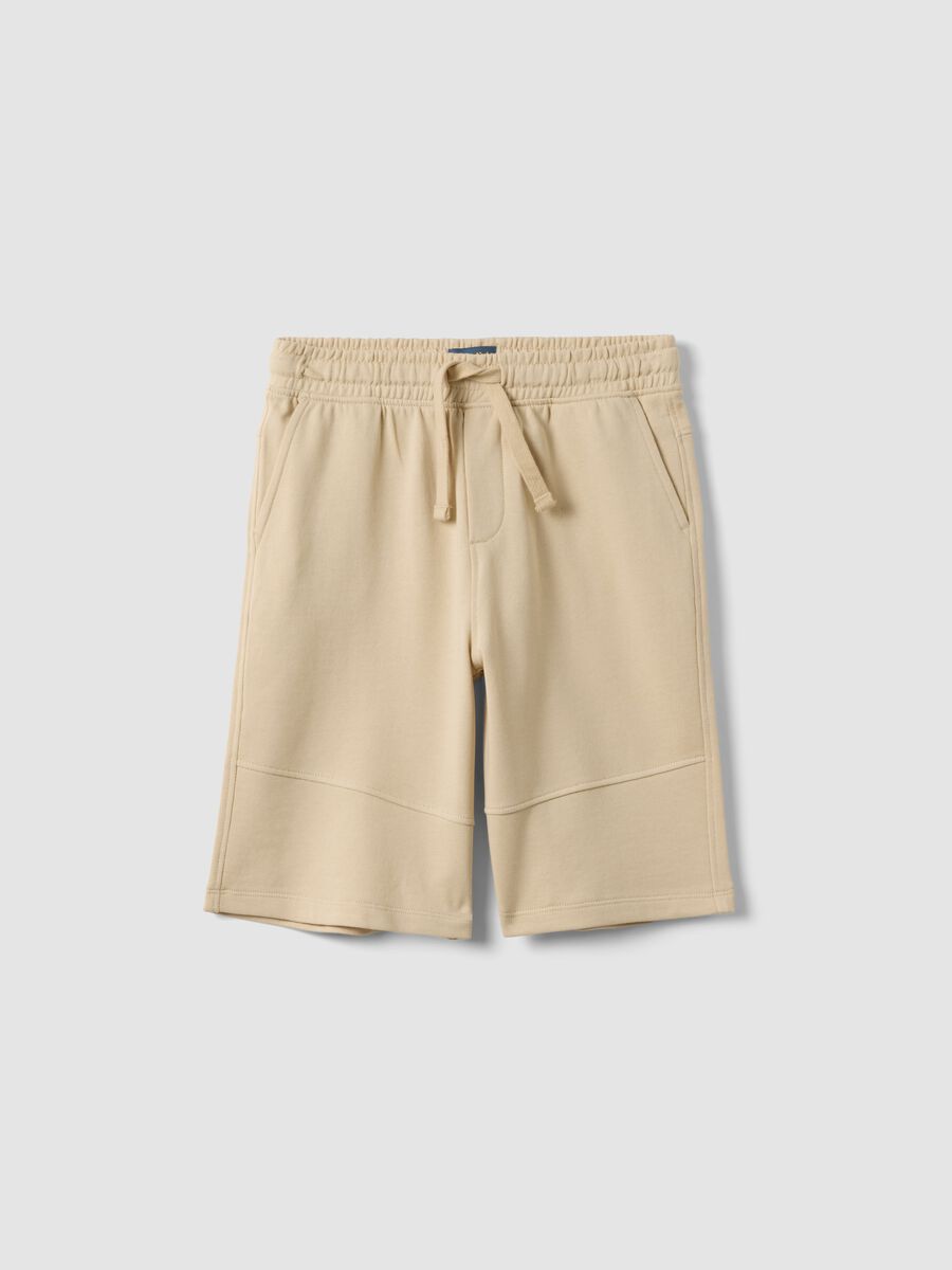 Boys&rsquo; beige pure cotton comfort-fit shorts_0