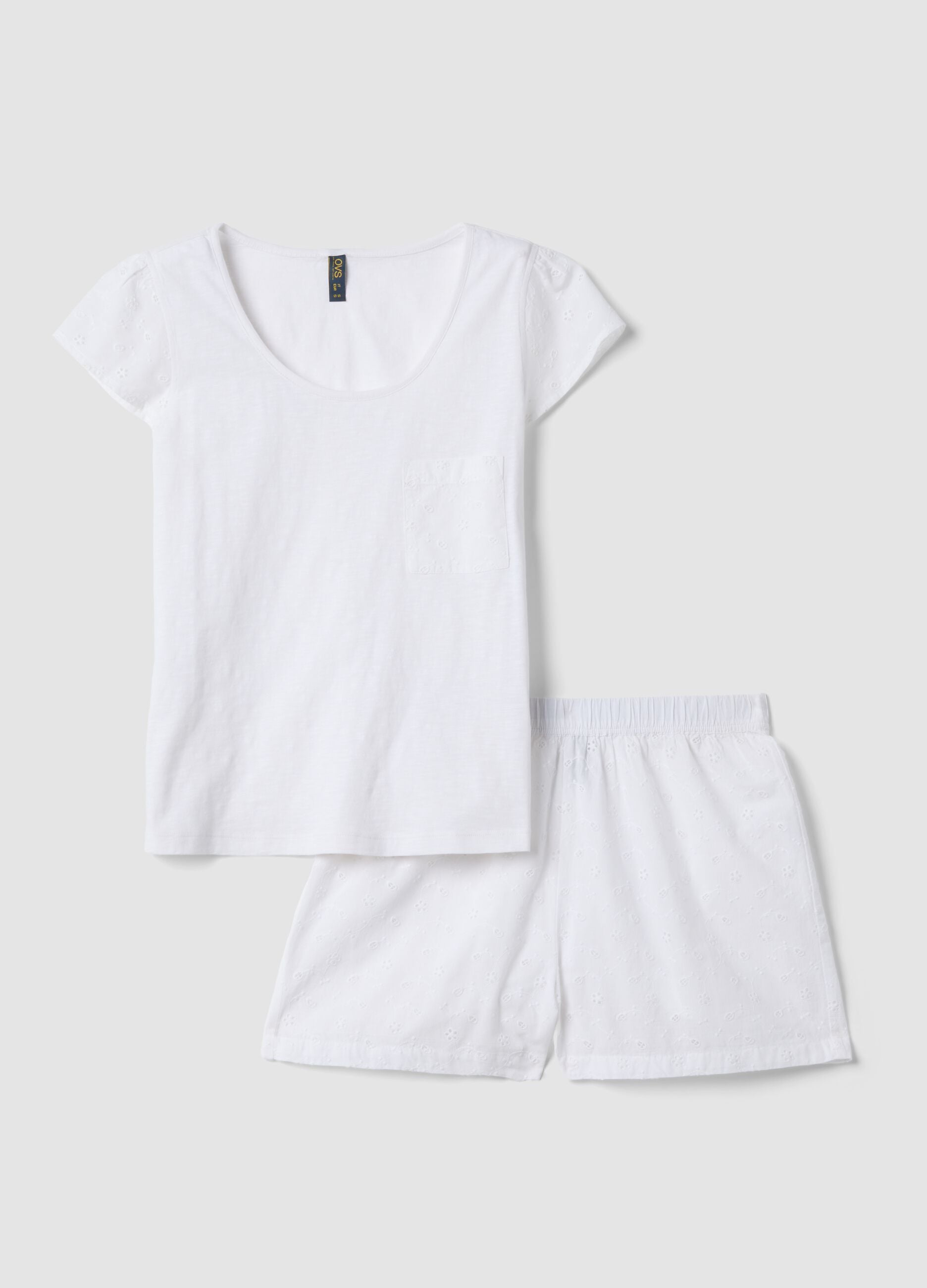 Wei&szlig;er Pyjama aus Bio-Baumwolle
