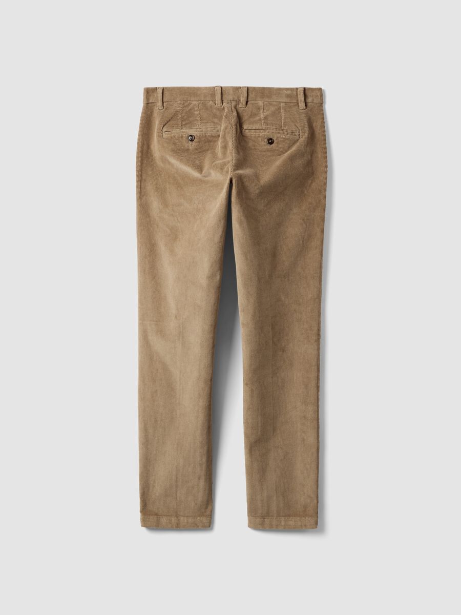 Pantaloni chino beige in cotone elasticizzato slim fit_2