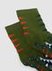 2-pack green non-slip socks in stretchy organic cotton with dinosaur print_1