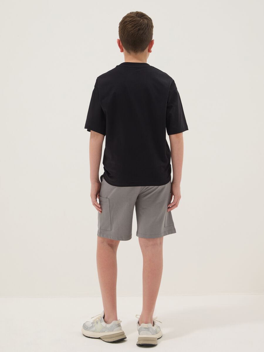 Black and grey pure cotton boys&rsquo; co-ord set with print, oversized fit_1