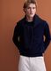 Navy blue crew-neck jumper in pure merino wool, regular fit_0