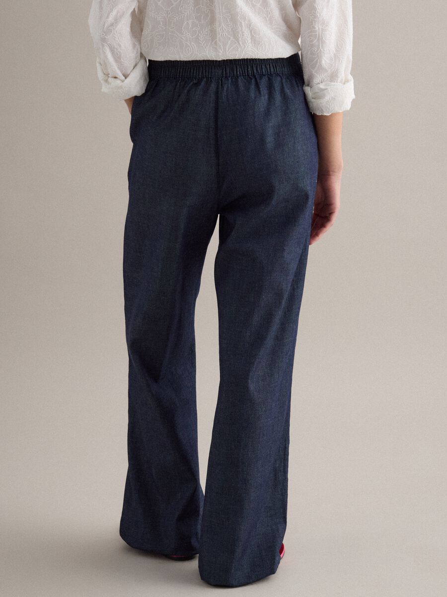 Wide Blue Cotton Trousers_3