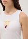 Tank top bianco in cotone elasticizzato con stampa Miami Heat fitted per ragazza_2