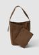 Brown stretch-fabric shoulder bag_1
