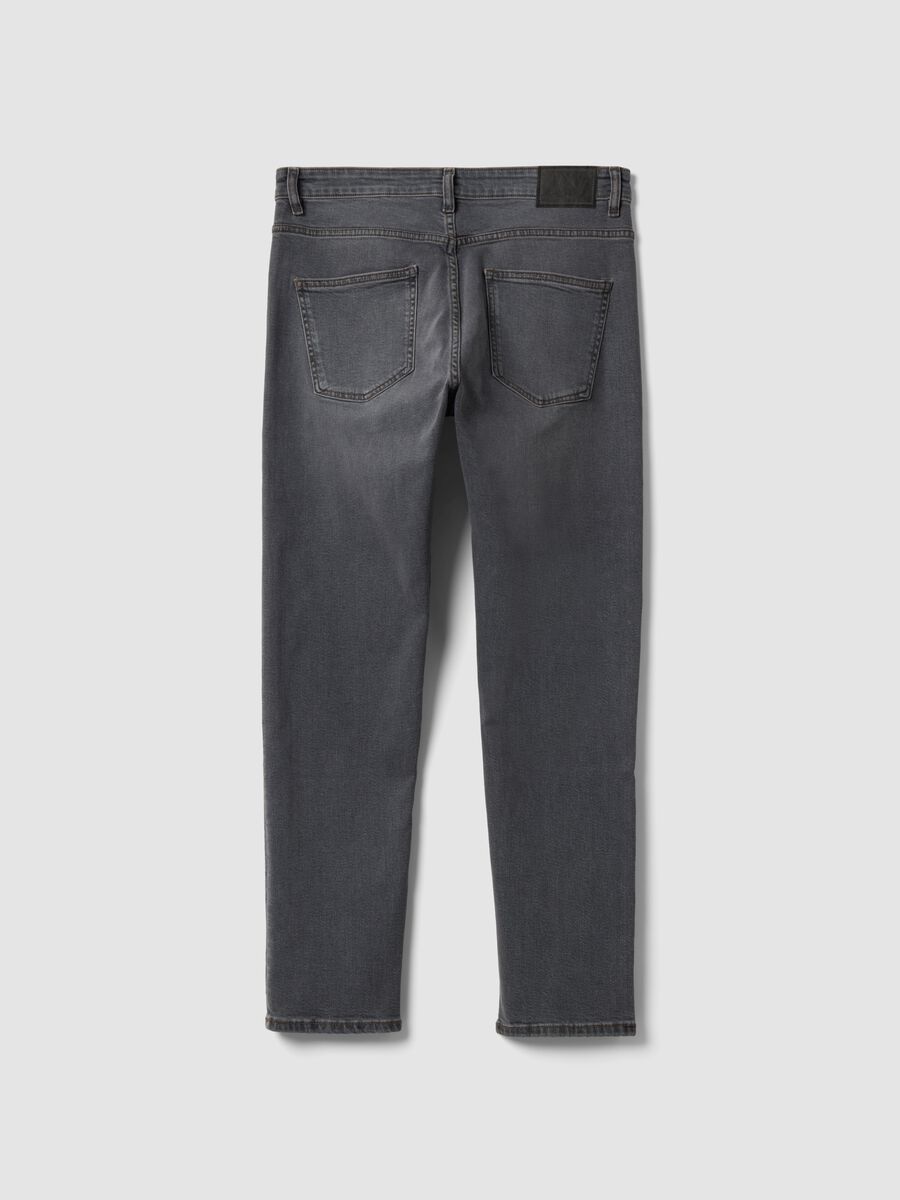 Grey slim-fit stretch cotton jeans_1