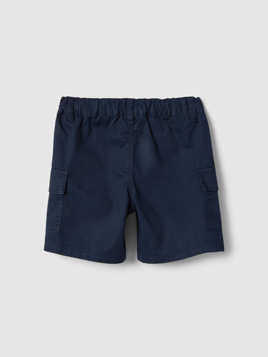 Blue pure cotton boys' cargo shorts regular fit_1