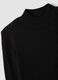 Black ribbed viscose-blend fitted top with high neck_5
