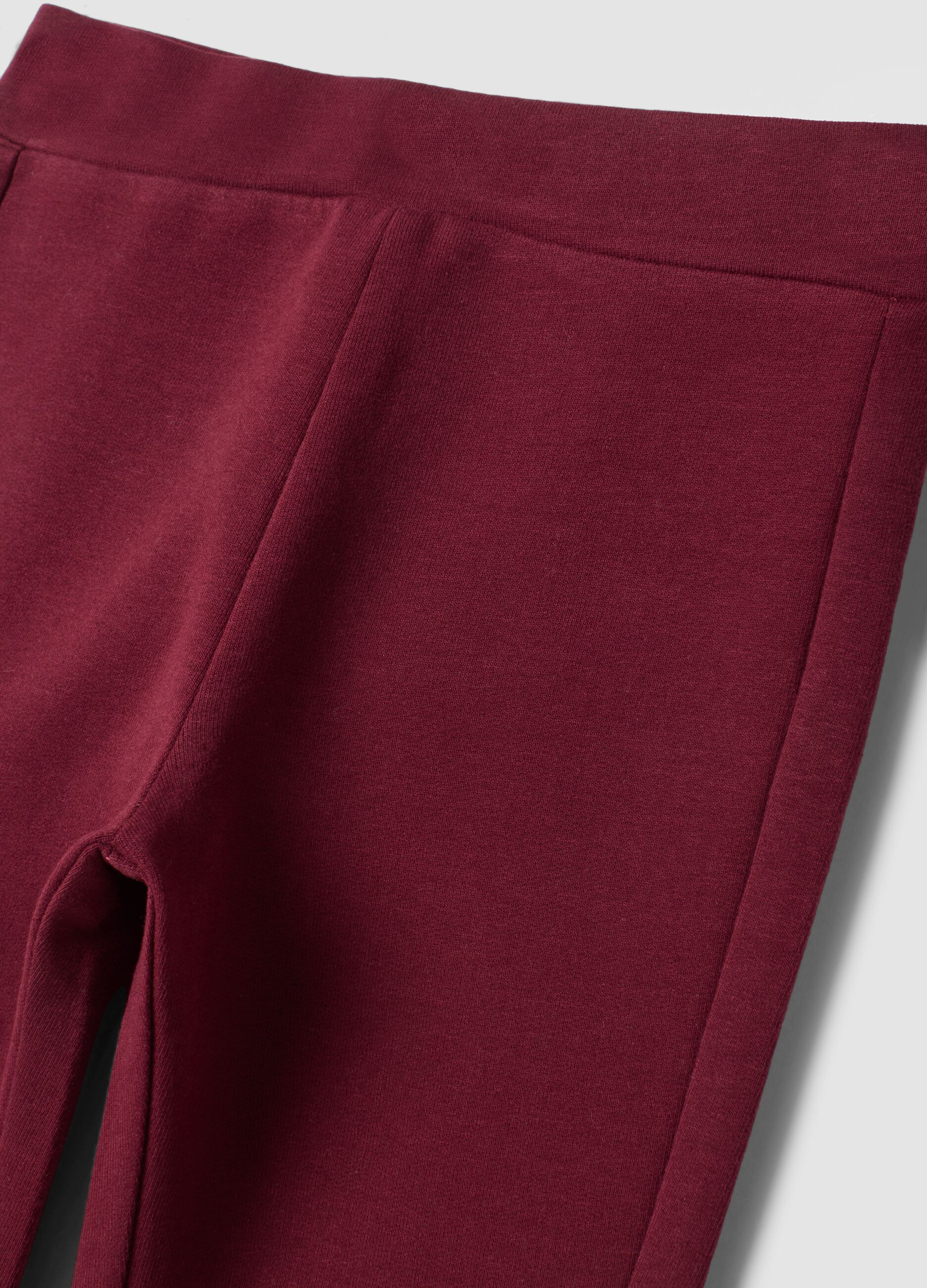 Rote Schlagleggings aus elastischer Bio-Baumwolle