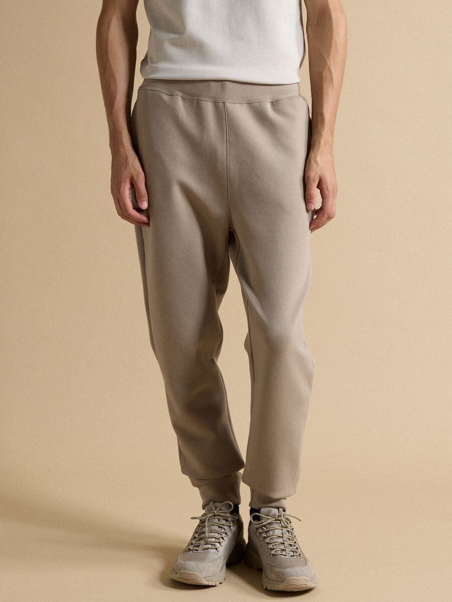 Grey regular-fit joggers in stretch Easy Dry fabric_1