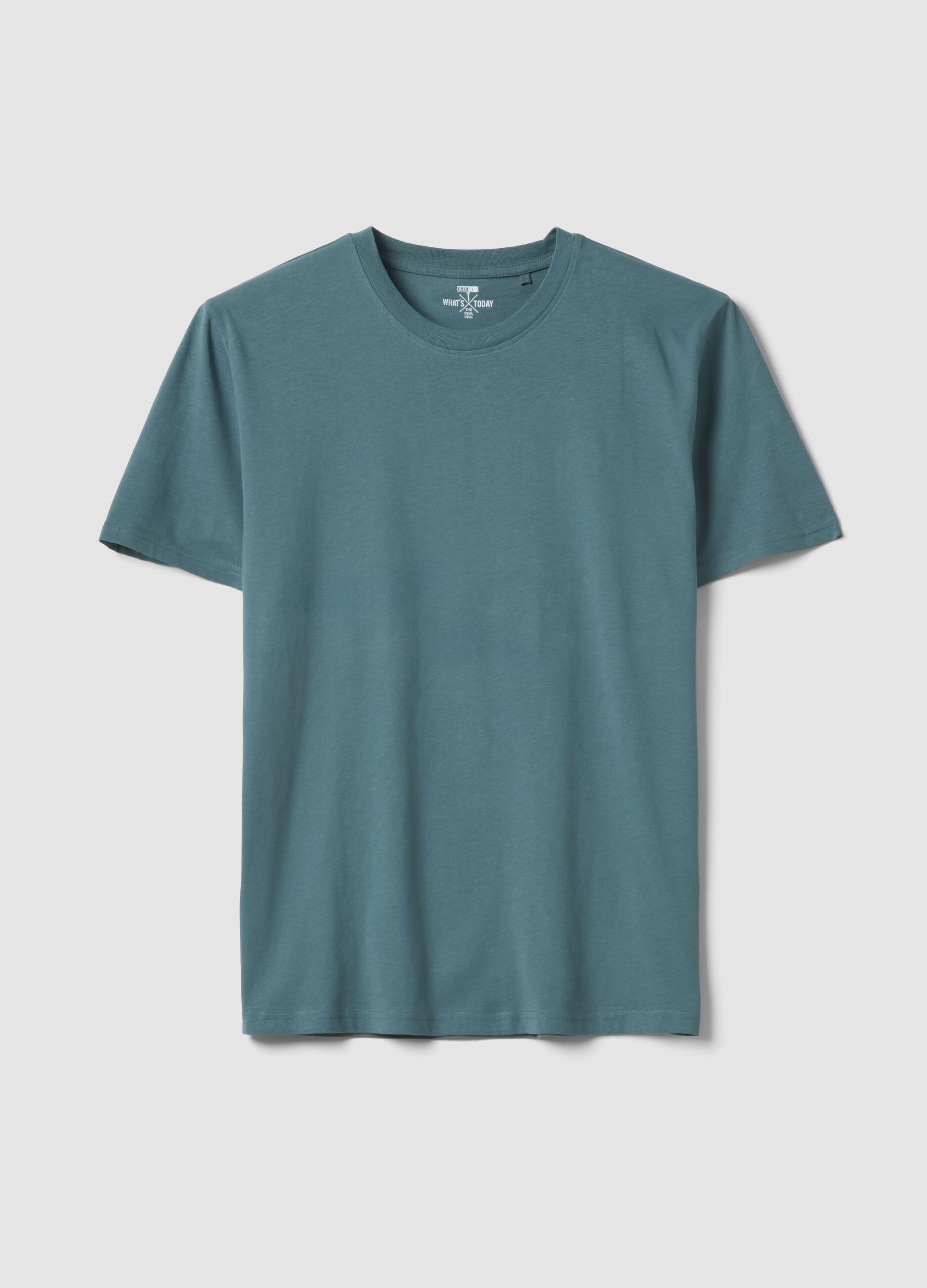 Gr&uuml;nes Kurzarm-T-Shirt aus reiner Baumwolle
