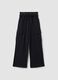 Girls' black pure cotton relaxed fit trousers_3