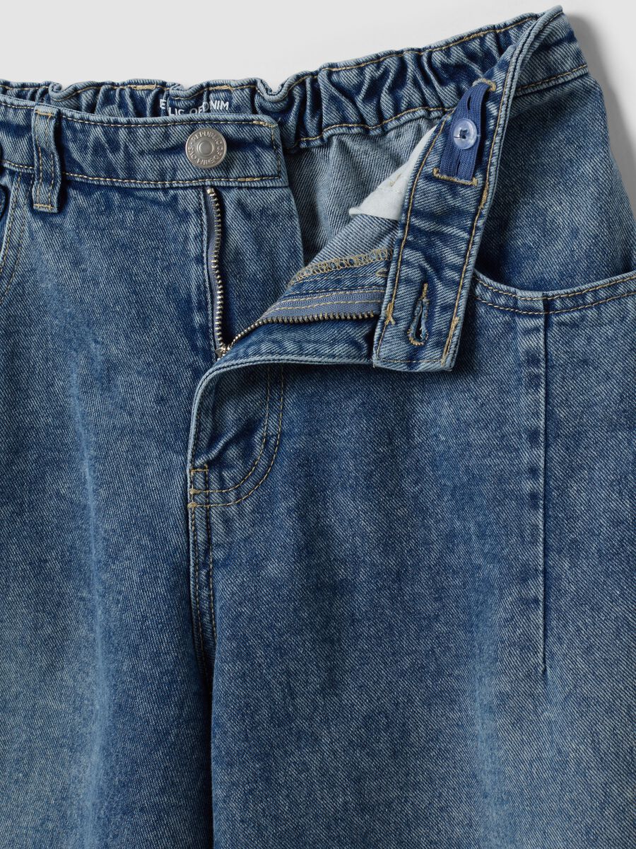 Pure cotton denim balloon-fit jeans for girls_5