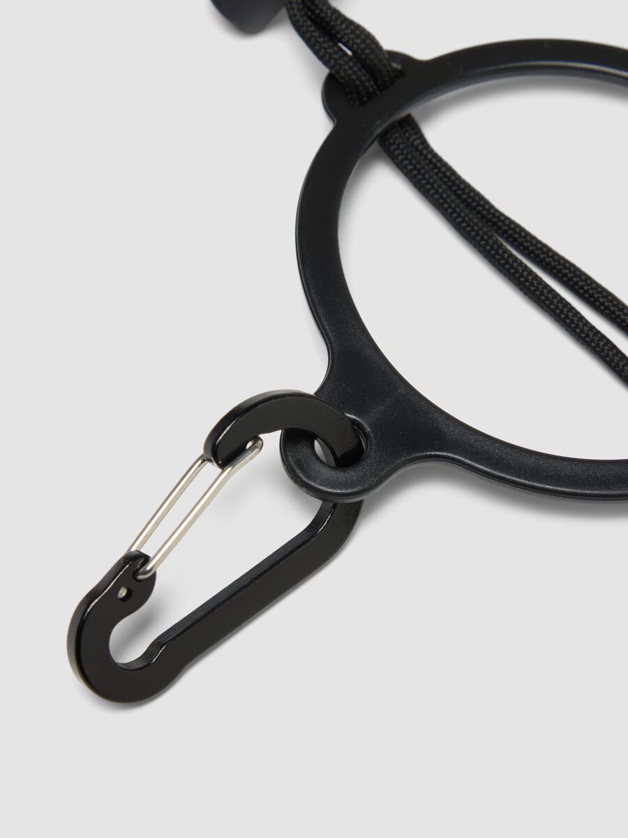 Black multifunctional strap with carabiner and braided cord_2