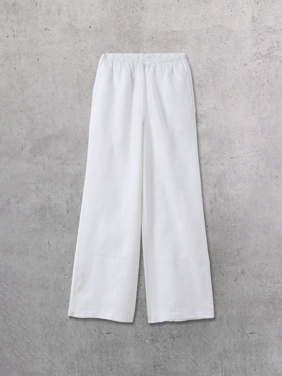 100% Linen Wide-Leg Trousers White_6