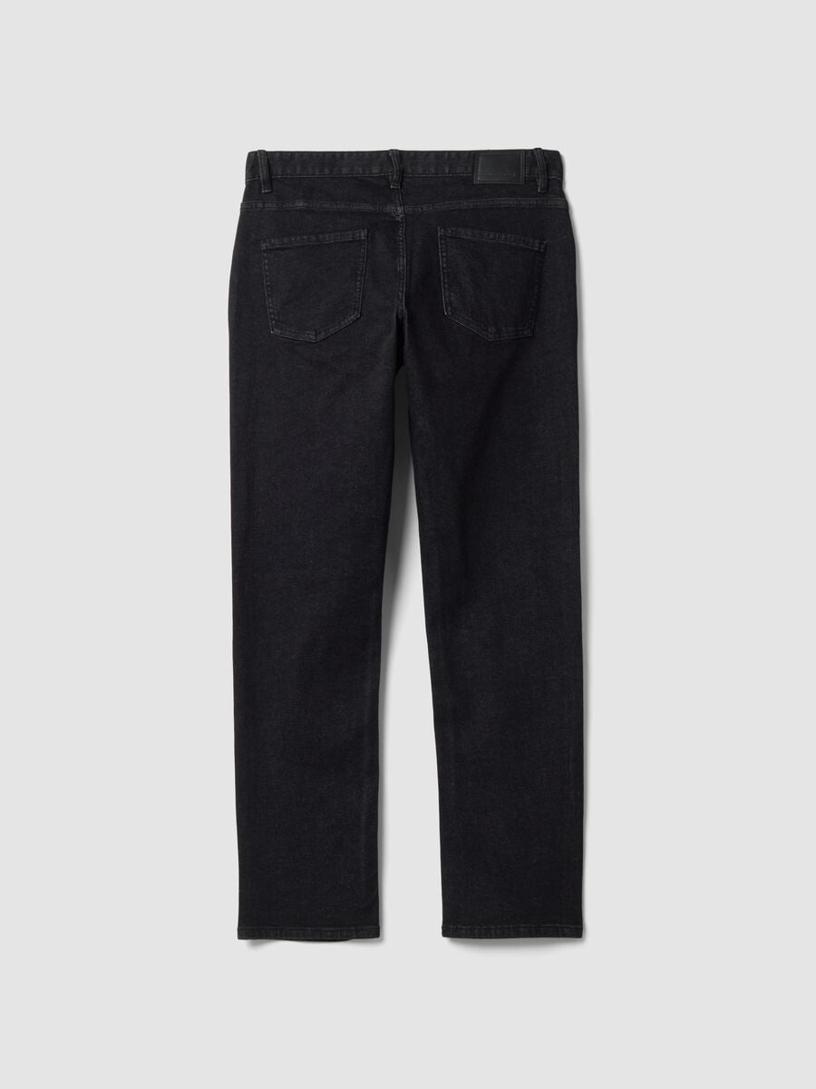 Jeans denim neri in cotone elasticizzato regular fit_2