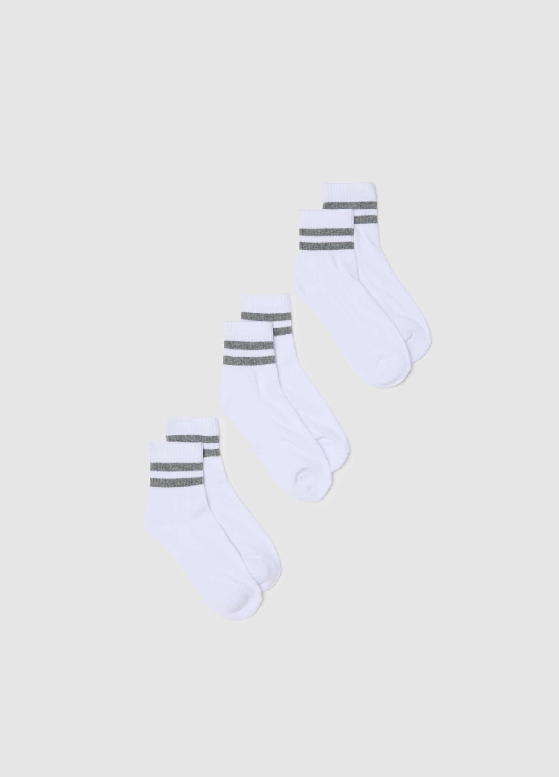 Multicolour striped cotton blend regular fit sock tripack