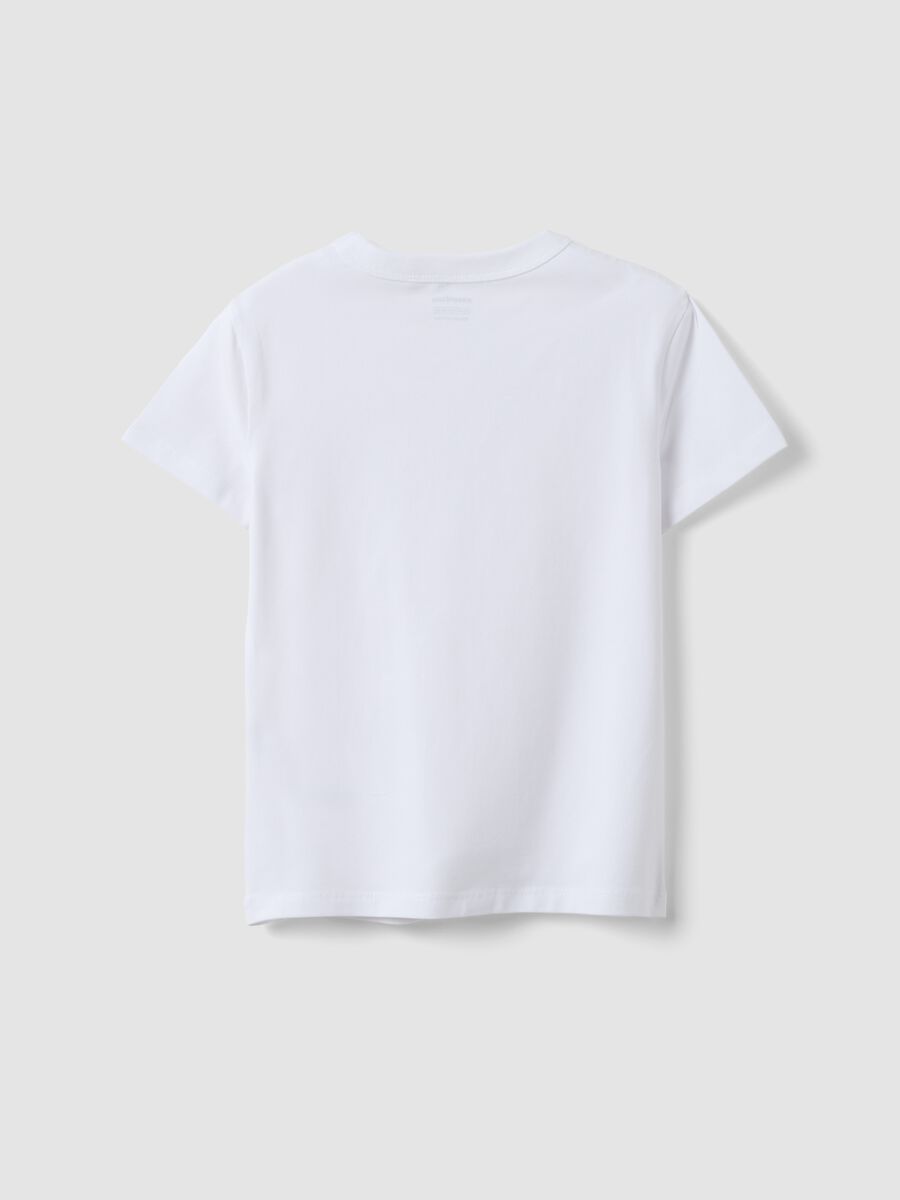 Girls&rsquo; white stretch cotton regular-fit T-shirt_1