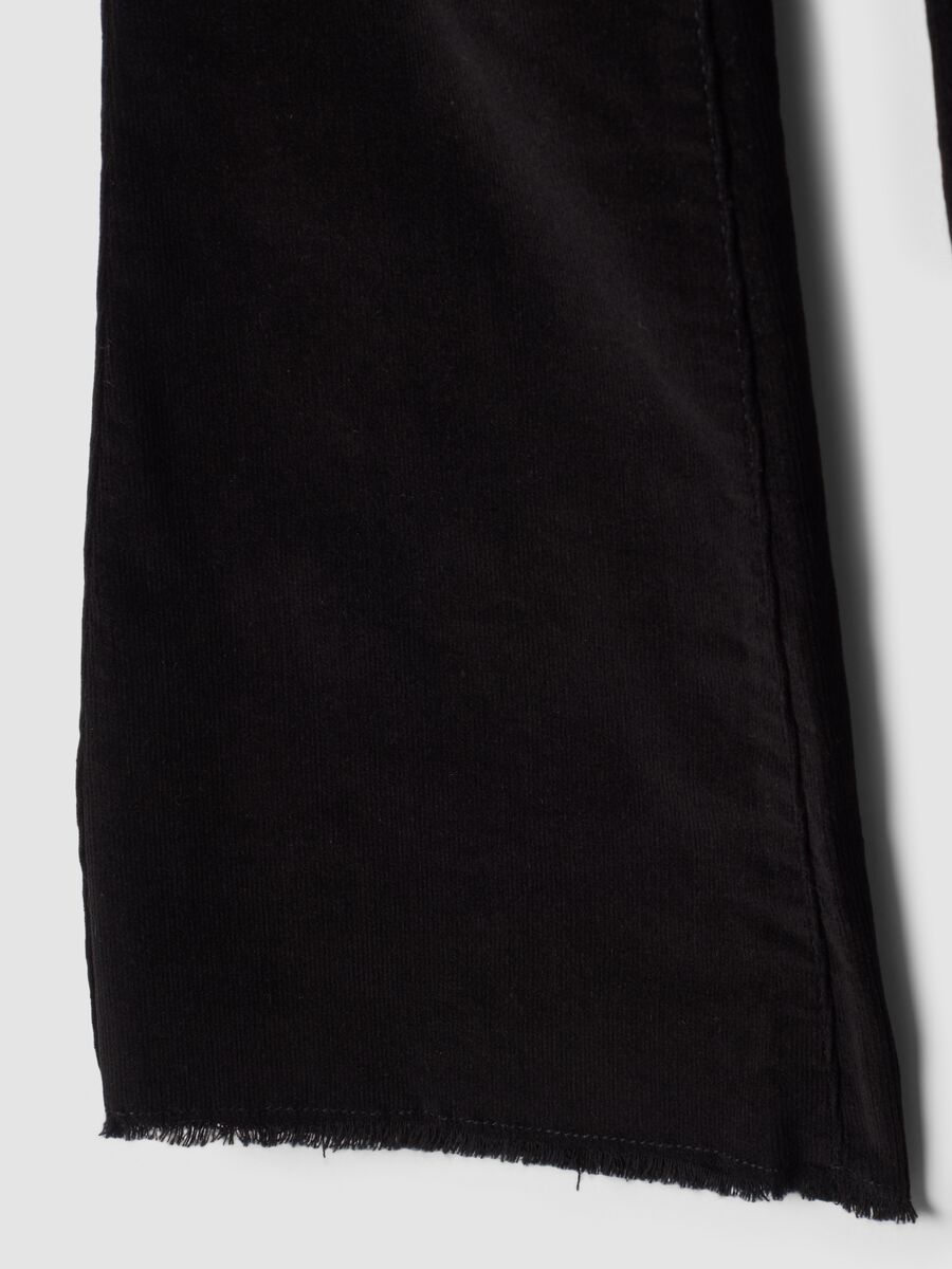 Black cotton-stretch flare treggings_3