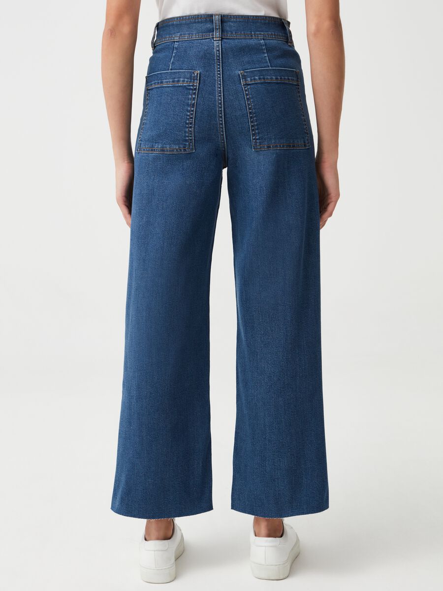 Wide-leg sailor jeans with raw edging_2