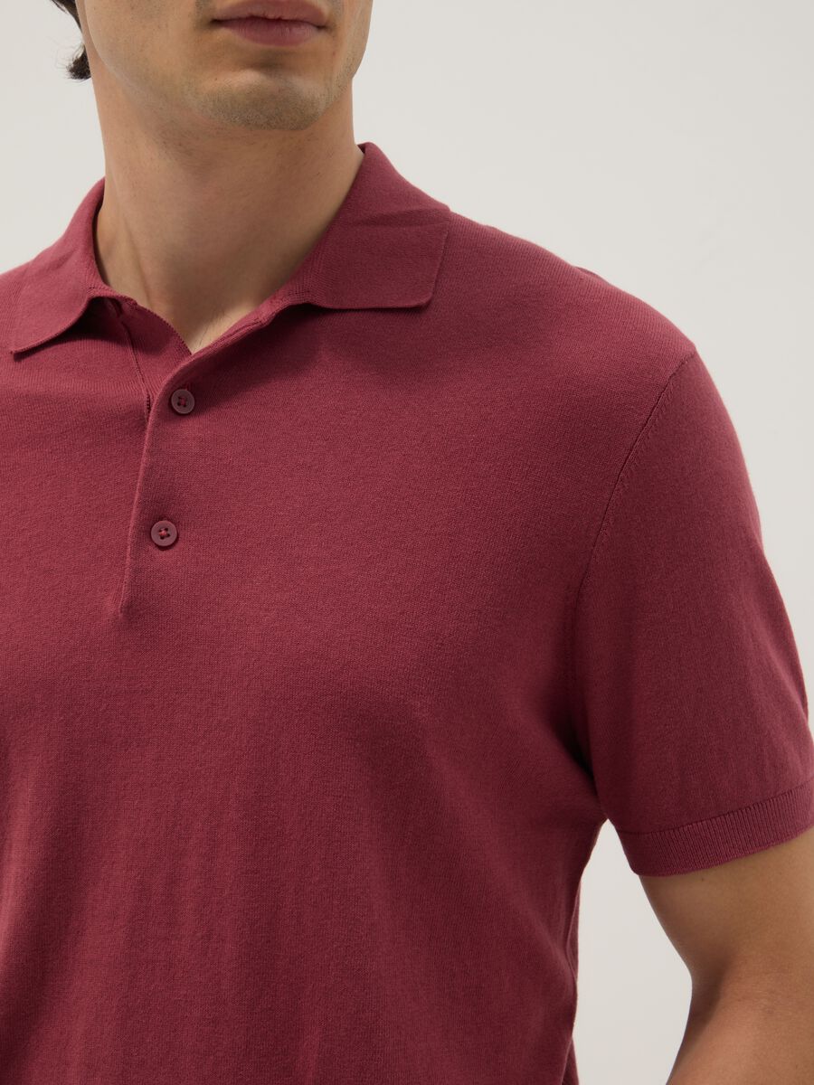 Red pure cotton polo regular fit_4