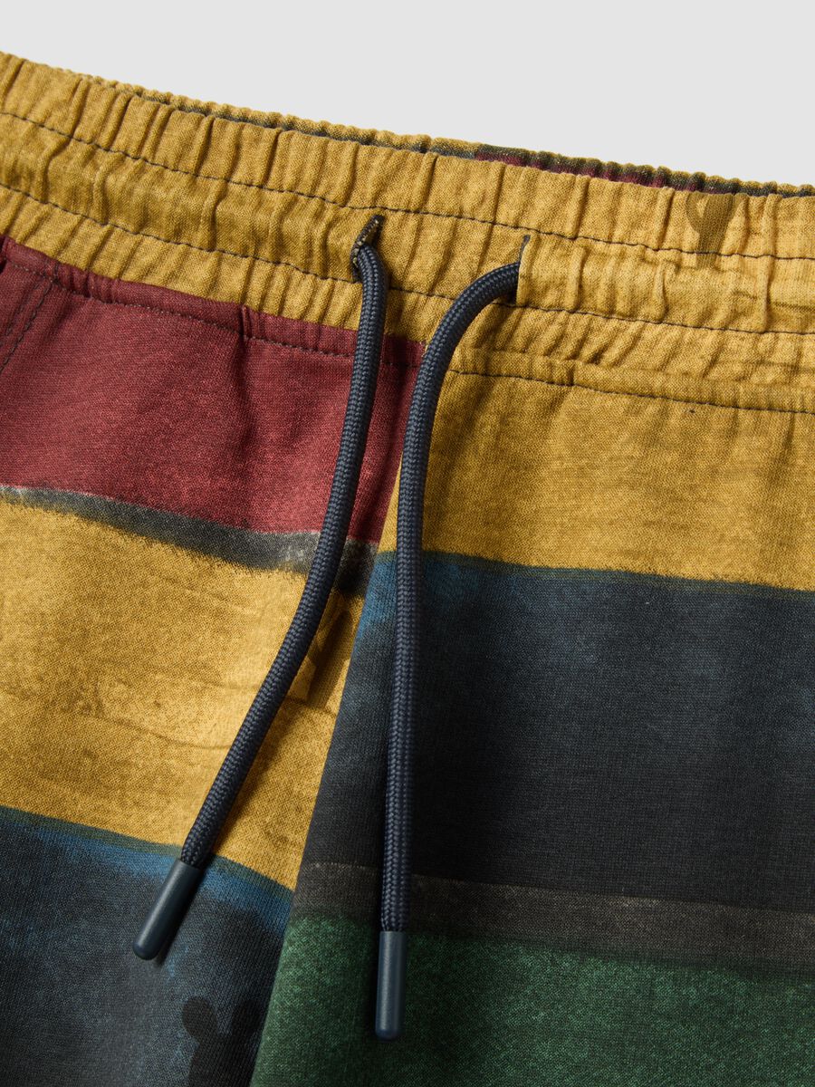 Multicolour striped pure cotton shorts for boys_2