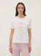 Wei&szlig;es Pyjama-T-Shirt aus Bio-Baumwolle mit Frontprint_0