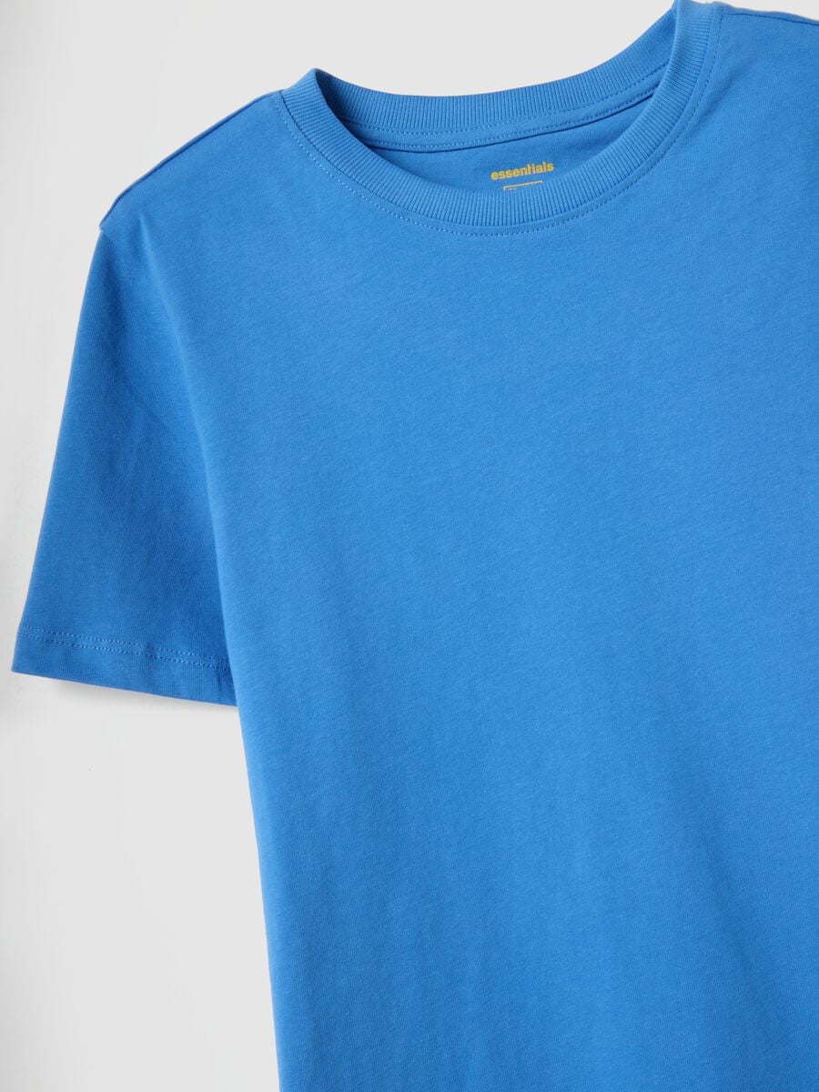 Camiseta azul de algod&oacute;n org&aacute;nico de manga corta_5