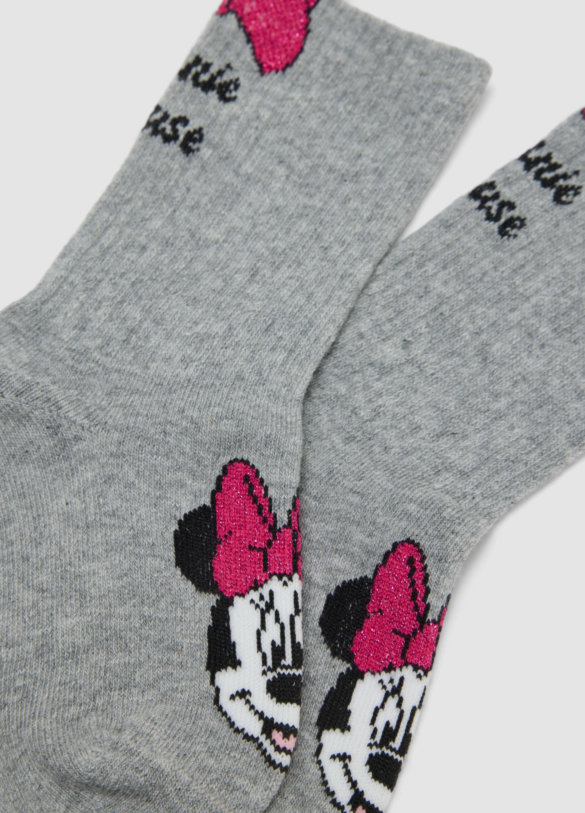 3-pack of Minnie print stretch organic cotton midi socks