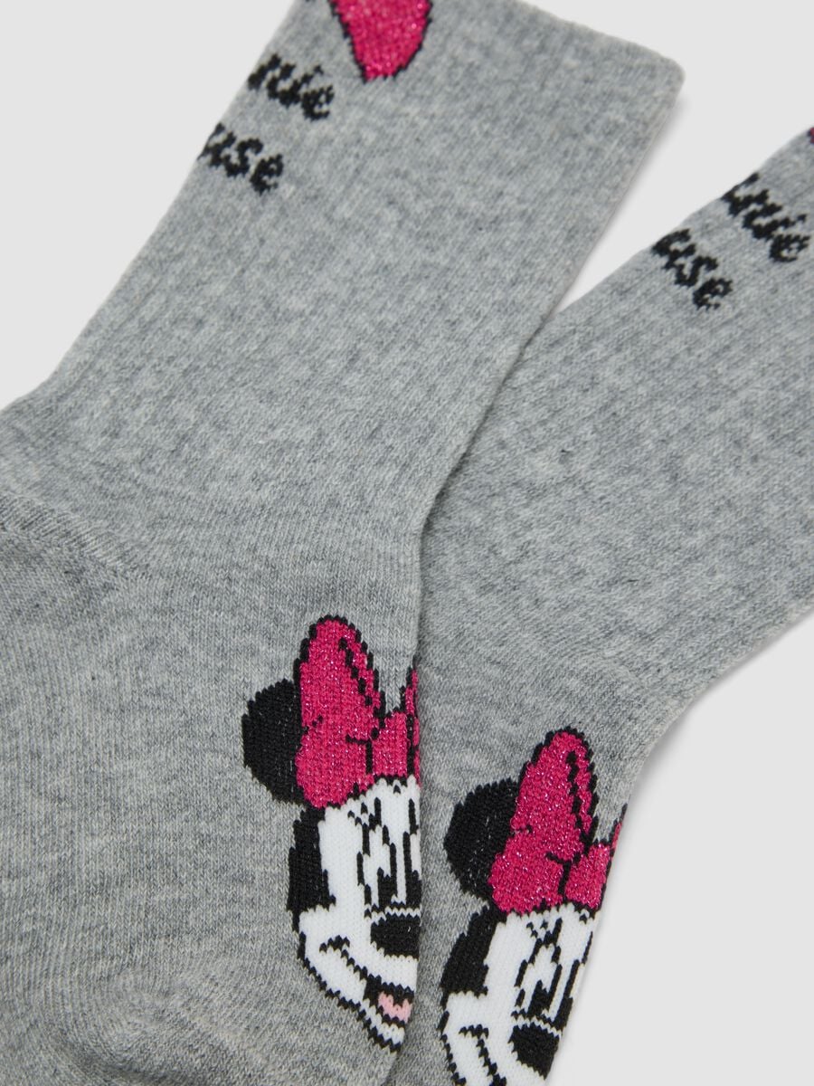 3-pack of Minnie print stretch organic cotton midi socks_2