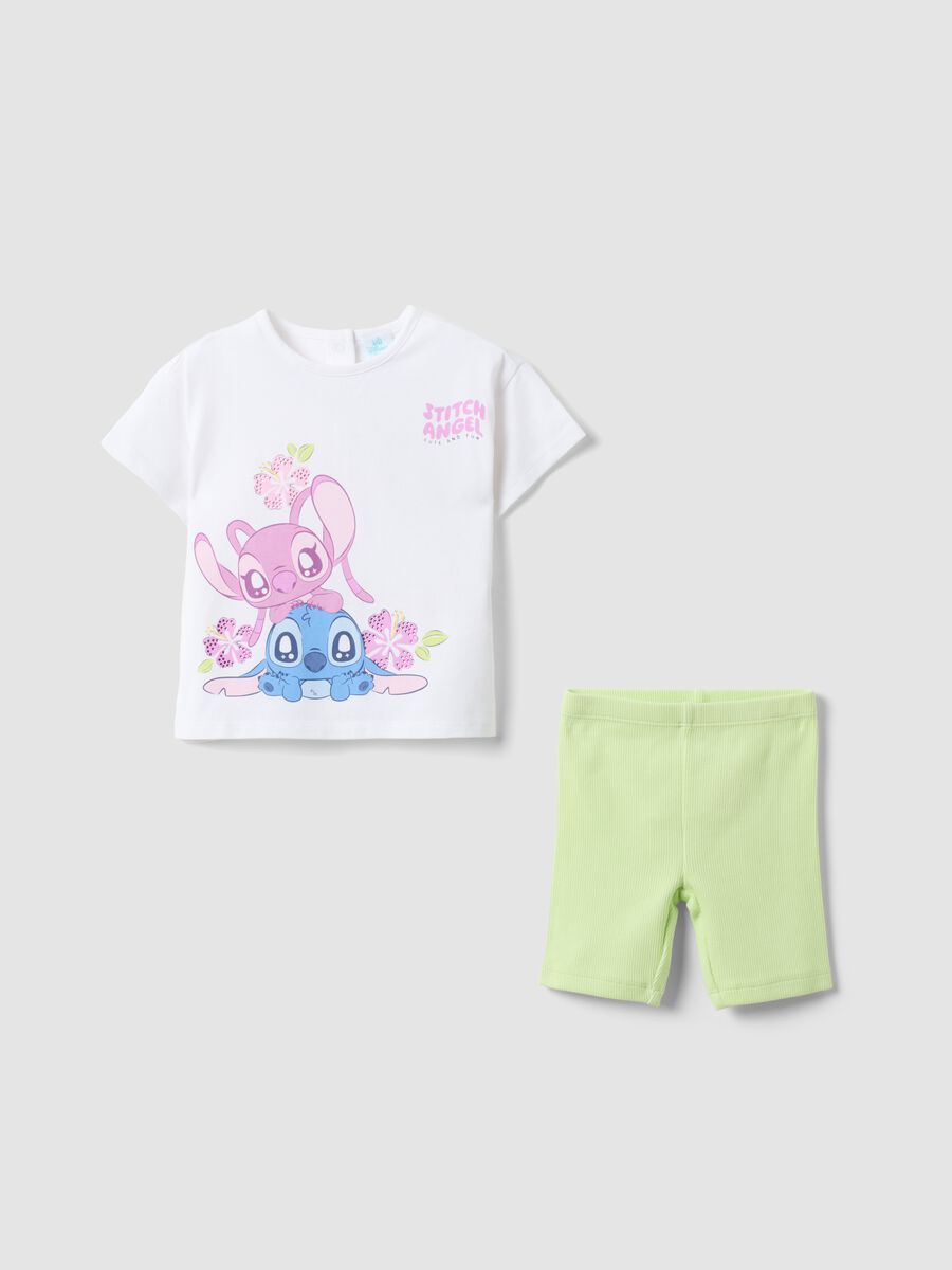 Mehrfarbiges Set aus Stretch-Baumwolle f&uuml;r Baby-M&auml;dchen mit Stitch-Print_0