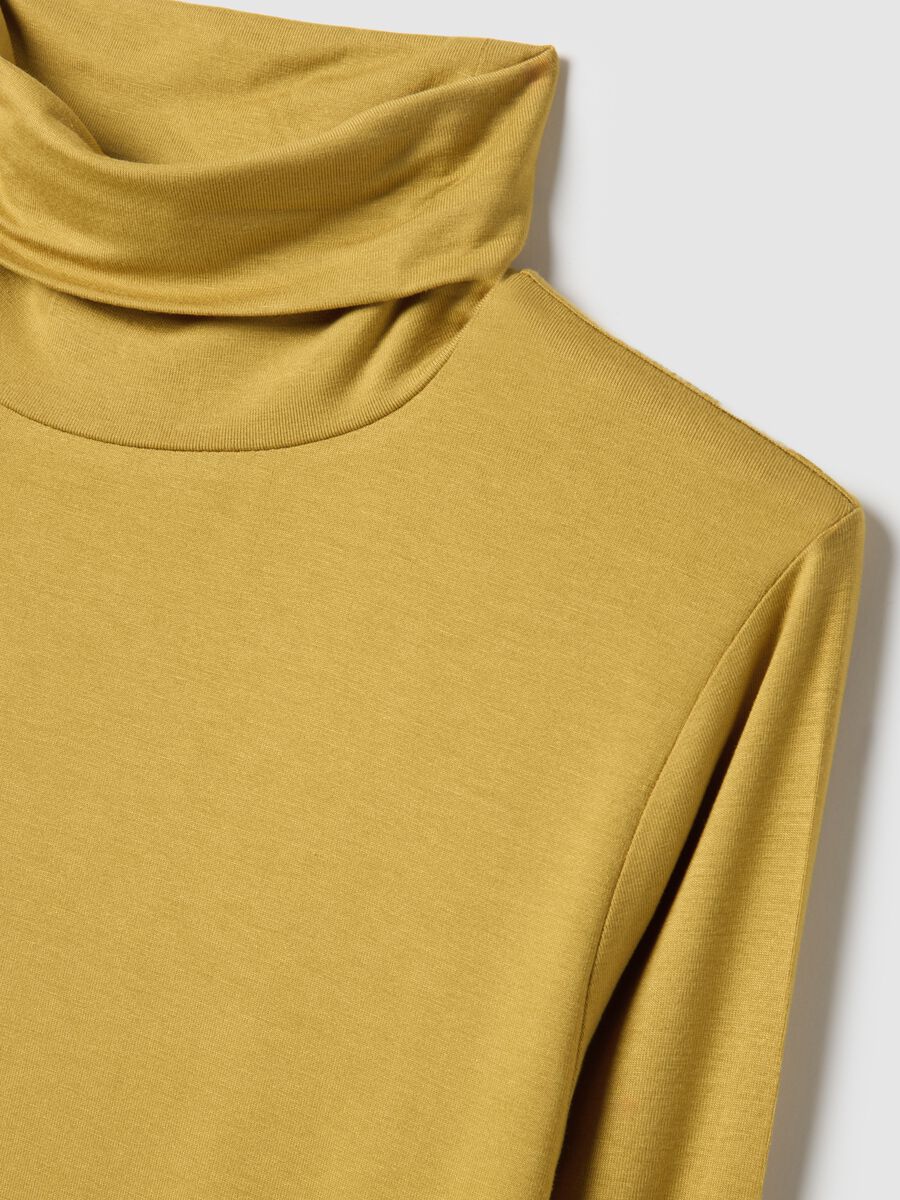 Yellow crew neck long-sleeve regular fit jumper_5