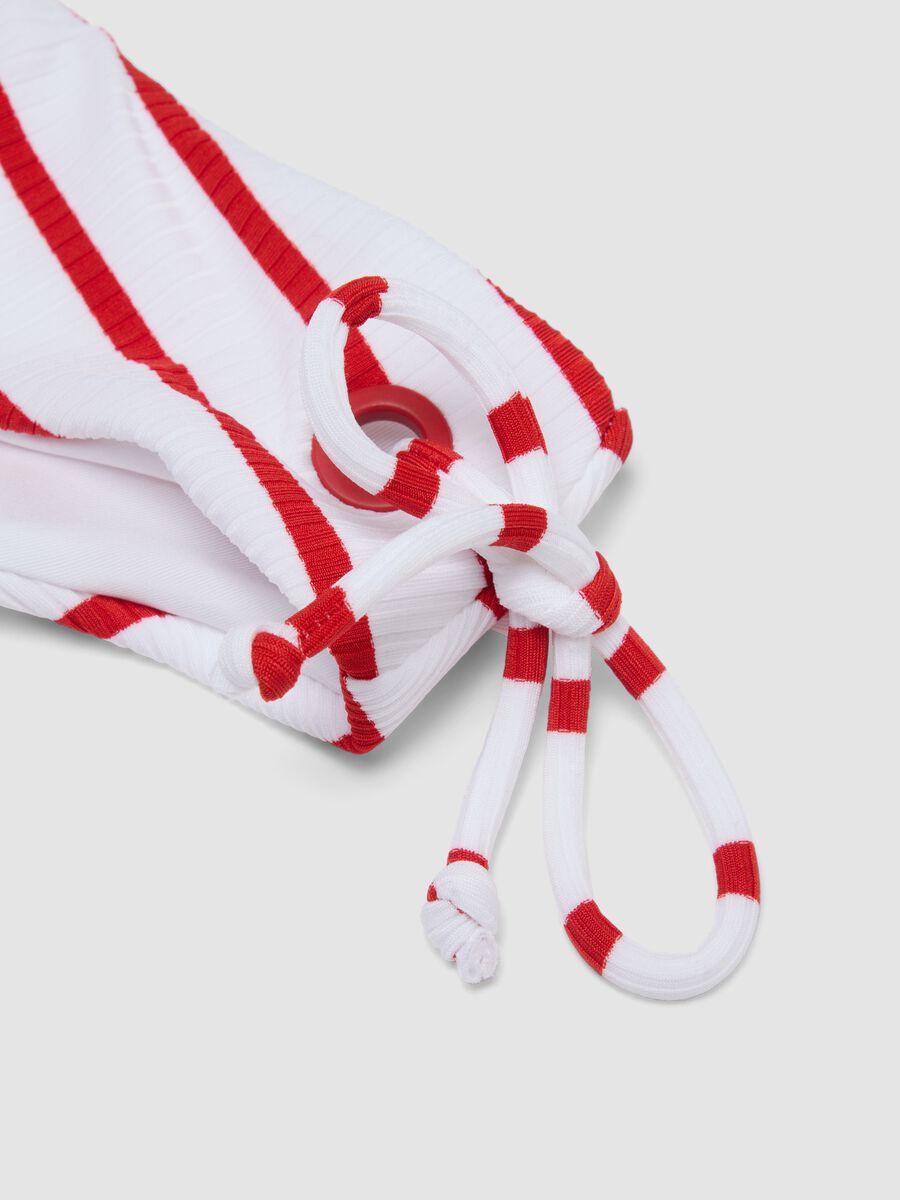 Bas de bikini ray&eacute; rouge en mati&egrave;re stretch_1