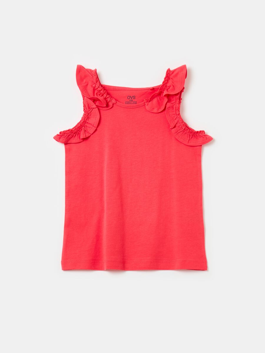 Tank top with halterneck with flounce_0