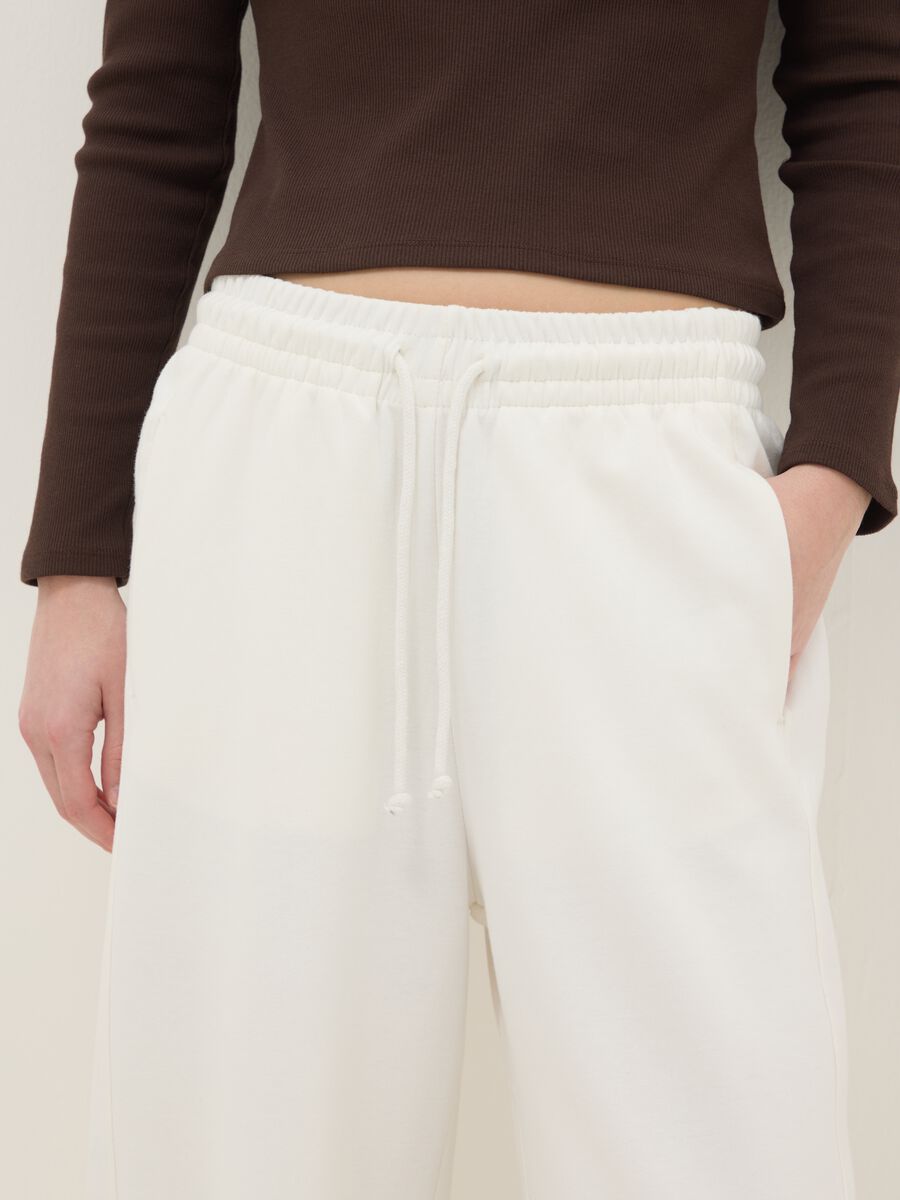 White Stretch Cotton Baggy Trousers_3