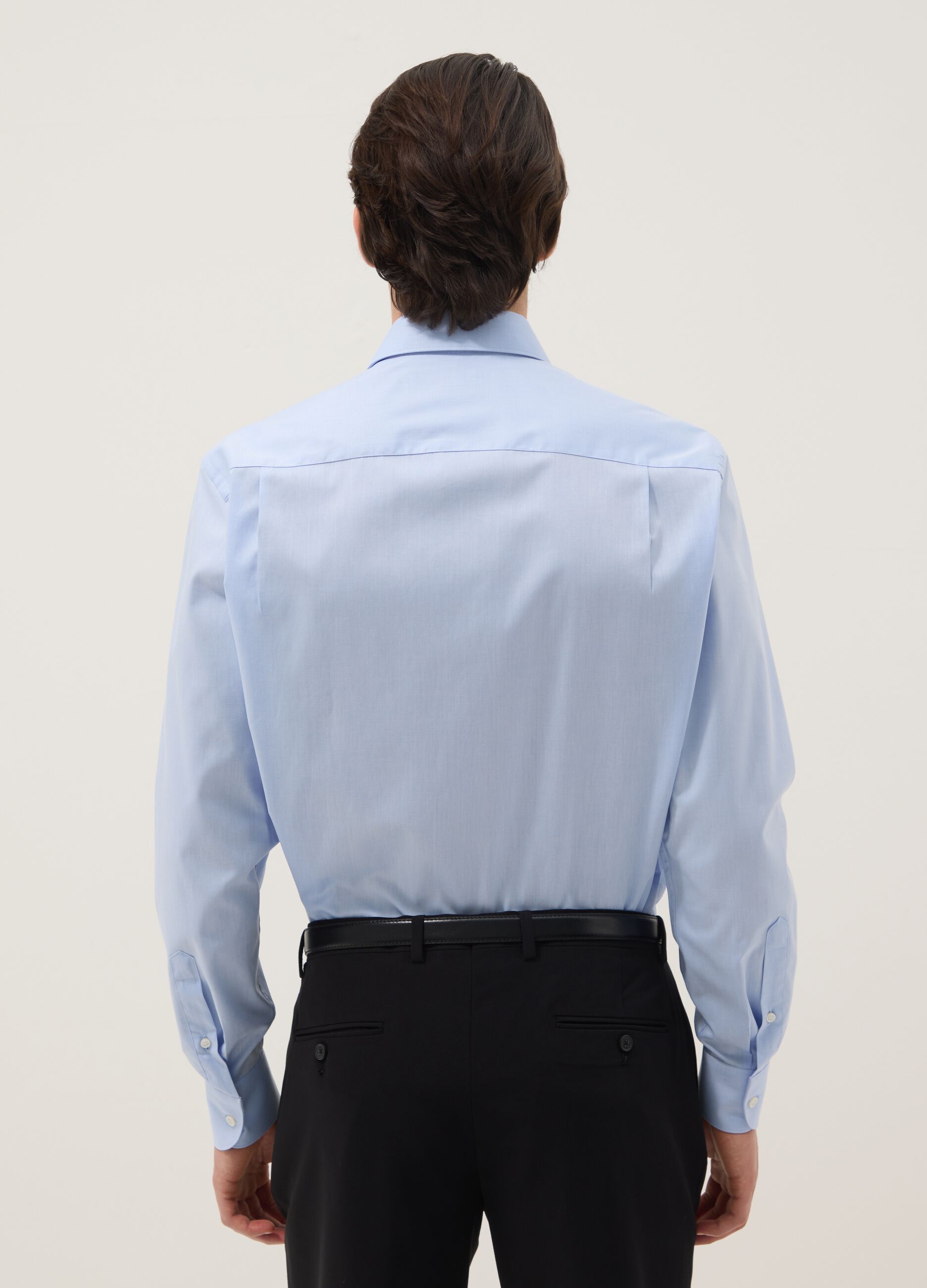 Light blue pure cotton regular fit easy iron shirt