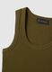 Green stretch cotton regular fit tank top_5