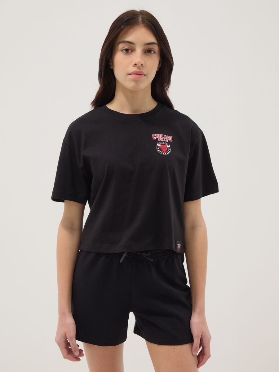 Camiseta negra de algod&oacute;n puro de manga corta_0