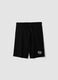 Black organic cotton Bermuda shorts with elasticated waist_3