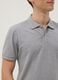 Grey pure cotton short-sleeve polo shirt, regular fit_3
