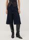 Blue denim wide-leg Bermuda shorts in cotton and lyocell blend_2