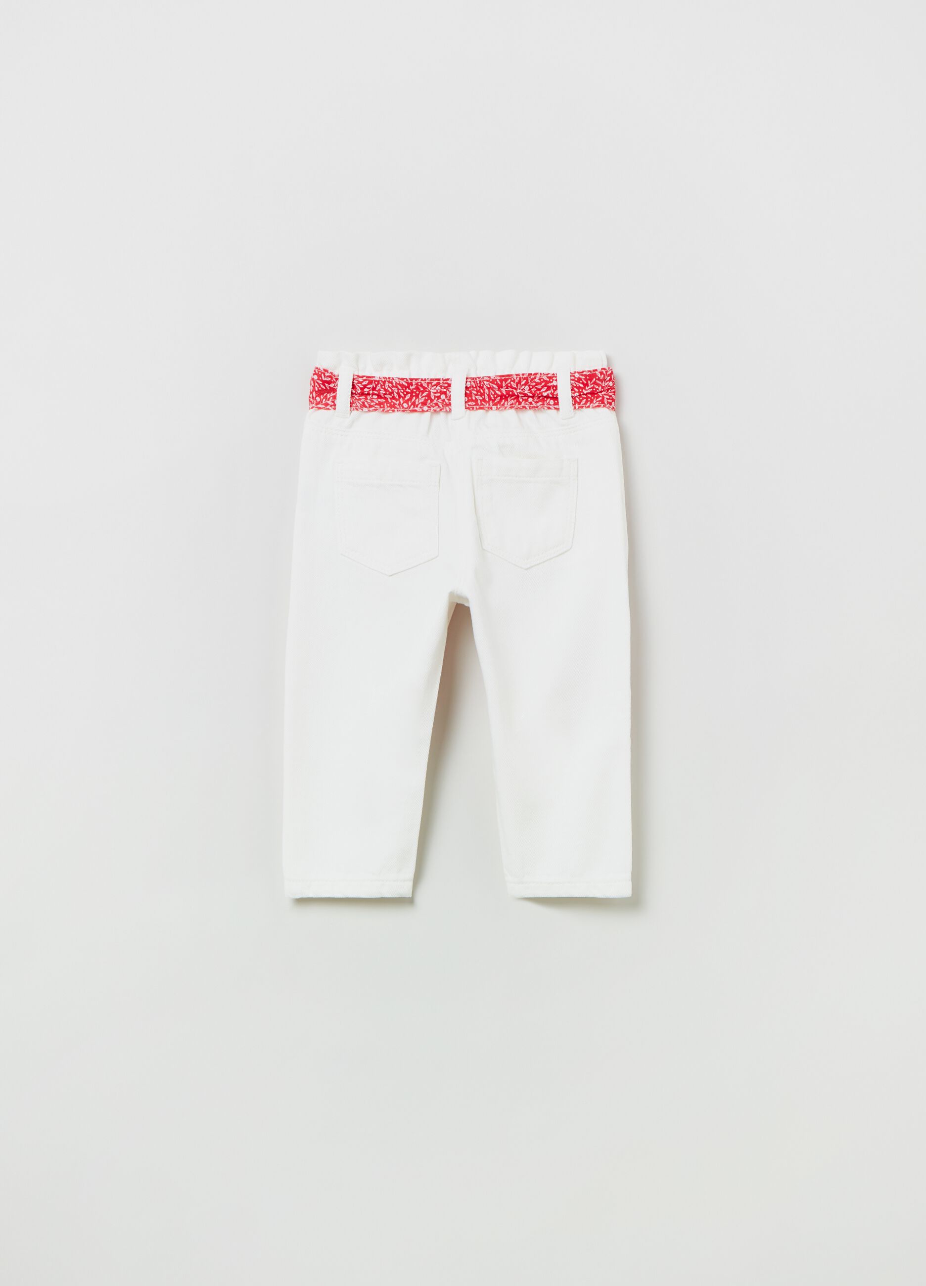 Baggy-fit cotton jeans with belt_1